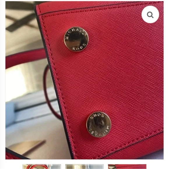 MICHAEL KORS KARLA SATCHEL RED PURSE